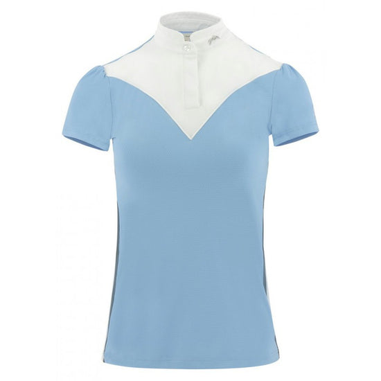 Penelope Moon Competition Polo Shirt in Arctic Blue with subtle glitter detailing.