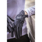 Penelope Prisma crystal logo riding gloves combining practical grip with elegant detailing.