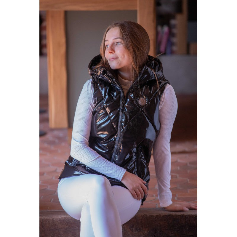 Penelope Puffer Vest Melina with glossy outer finish