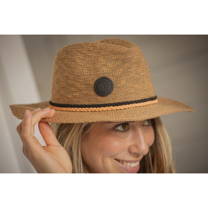 Penelope Rafia summer hat with breathable construction and a comfortable fit.