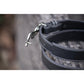 Penelope riding belt with stainless steel logo clasp.