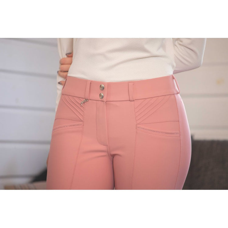 Equestrian breeches with decorative waistband