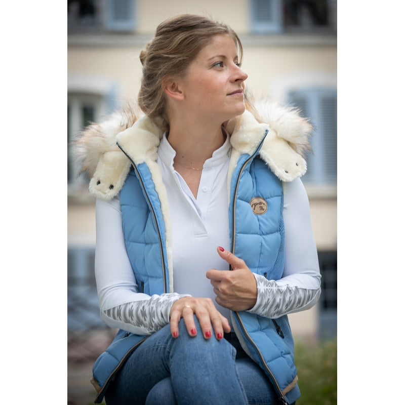 Women’s horse riding gilet for training, stable and competition days.