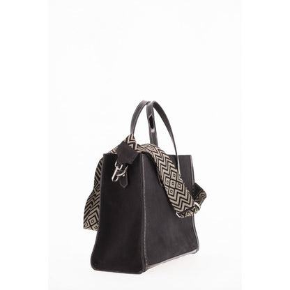 Penelope Romane equestrian tote bag with adjustable patterned shoulder strap.