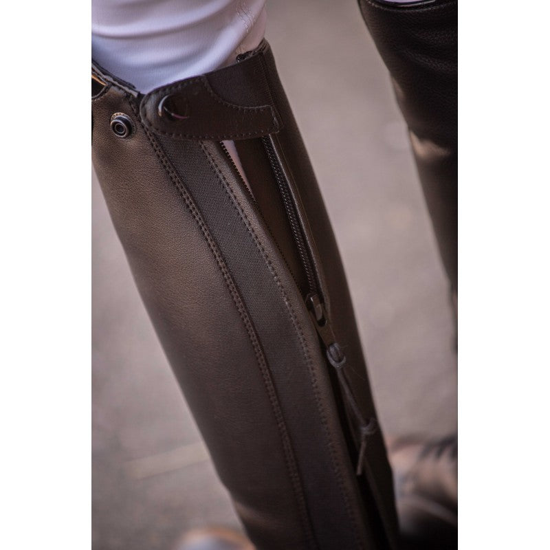 Penelope Softy equestrian boots with durable back zipper and stretch calf panel for a comfortable fit.