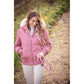 Penelope Step equestrian winter jacket with a large faux fur hood.