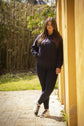Penelope sweatshirt with sequin logo and equestrian slogan on the chest.