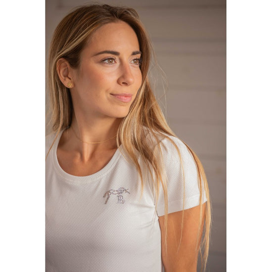 Women’s riding t shirt with glitter logo