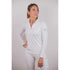Penelope Toscane long sleeve polo shirt with rounded bib and elegant sky-blue piping