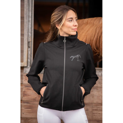 Penelope Tweeny Rhinestone Jacket with a lightweight sporty design and sparkling chest logo.