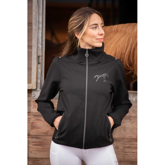 Penelope Tweeny Rhinestone Jacket with a lightweight sporty design and sparkling chest logo.