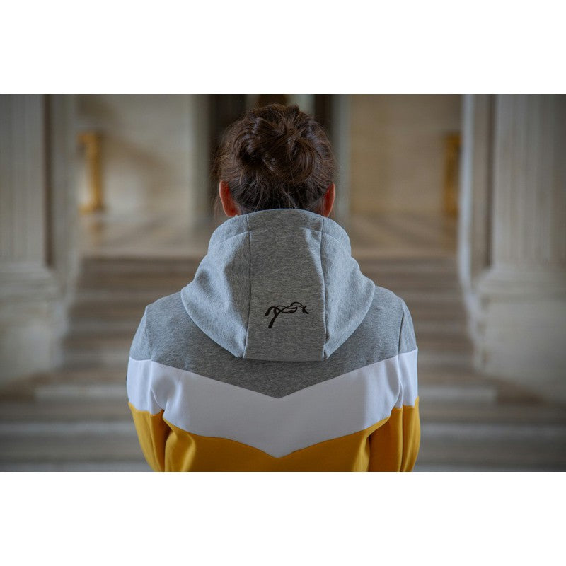 Penelope women’s fleece riding hoodie for cold days at the stable.