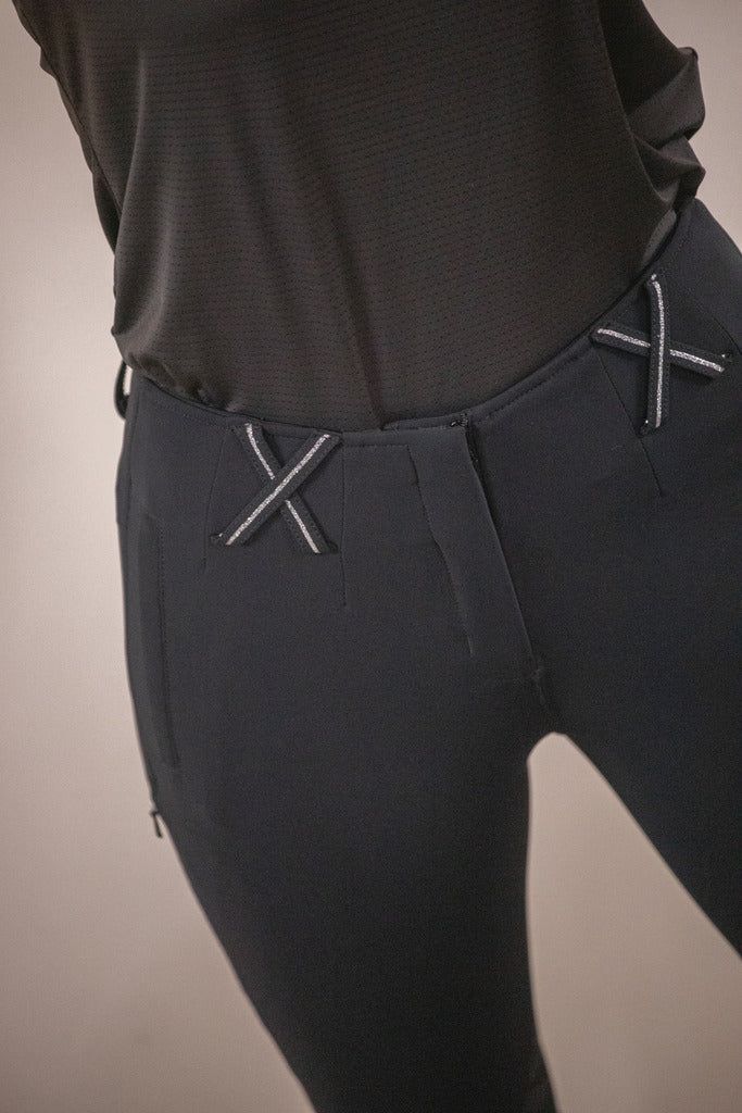 Penelope Zuri ladies riding breeches with Lycra lower legs for a comfortable fit.