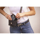 Phone bag for horse riding with practical crossbody carrying option in black