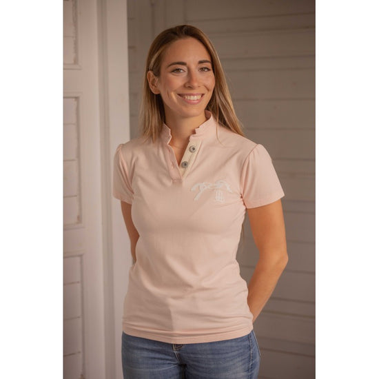 Women’s riding polo shirt with elegant collar