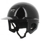 Polo visor riding helmet with a long peak for training and equestrian competition.