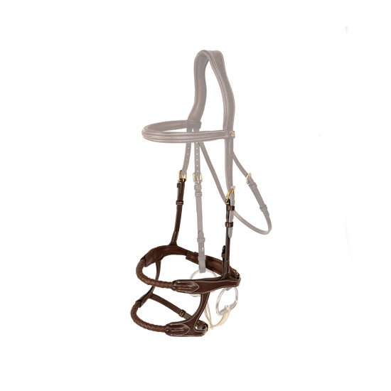 Premium leather double noseband with carefully designed pressure distribution