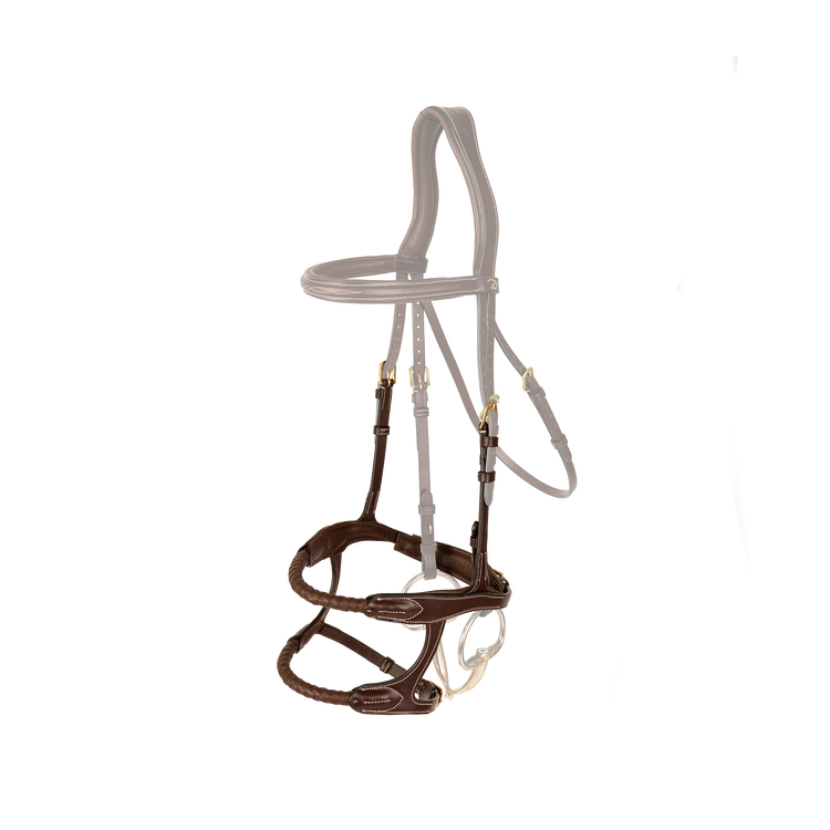 Premium leather double noseband with carefully designed pressure distribution