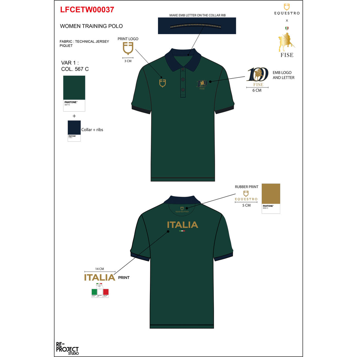 Quick-dry technical polo for women with breathable construction