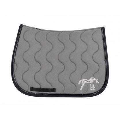Quilted equestrian saddle pad suitable for competition use