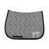 Quilted equestrian saddle pad suitable for competition use