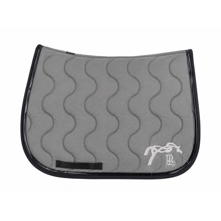 Quilted equestrian saddle pad suitable for competition use