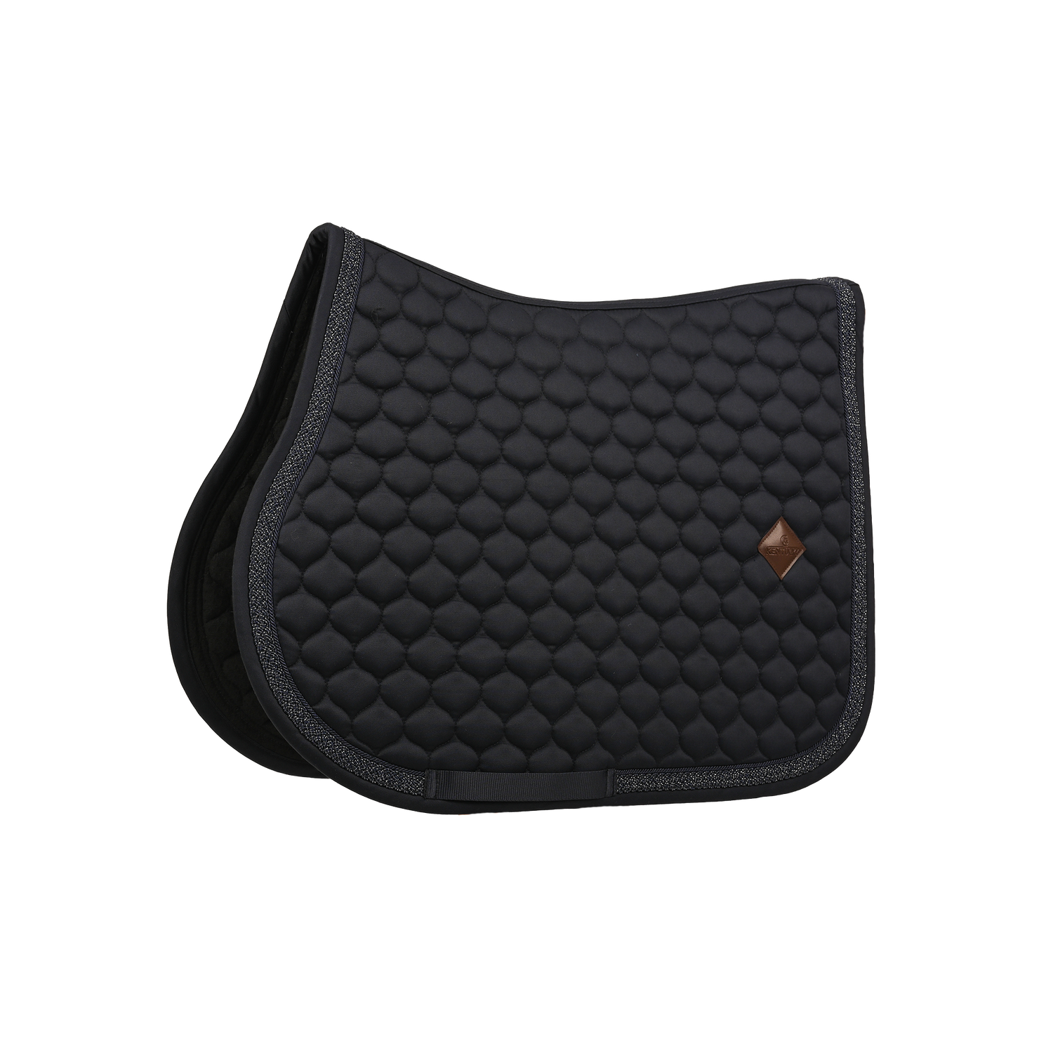 Quilted equestrian saddle pad with subtle sparkling details