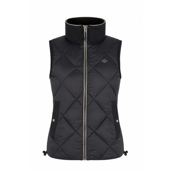 Water-repellent sleeveless riding vest with adjustable drawstring hem