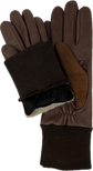 Leather and sheepskin winter horse riding gloves