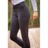 Riding leggings with phone pockets on both thighs for convenient storage in the saddle.
