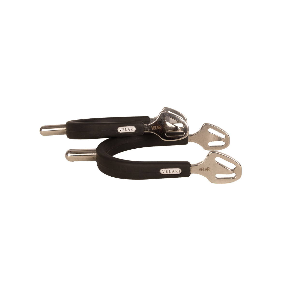 Rounded stainless steel equestrian spurs for precise leg communication