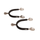 Rubber-coated horse riding spurs with rolling rowel for controlled contact