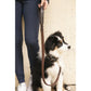 Rubber and leather dog leash with comfortable grip for everyday dog walks.