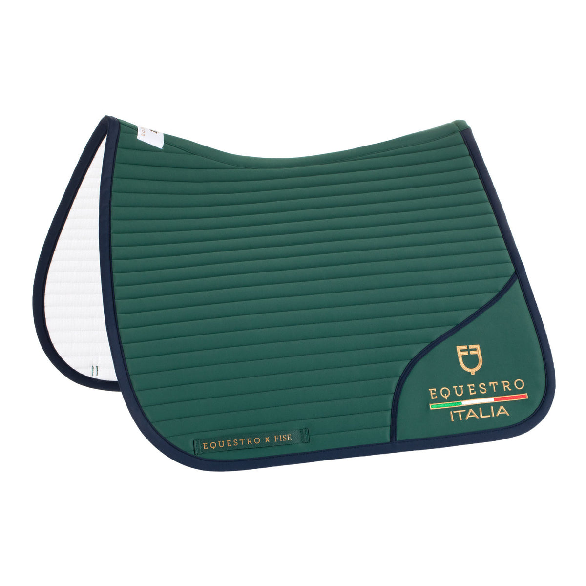 Shock-absorbing dressage saddle pad with anatomical construction