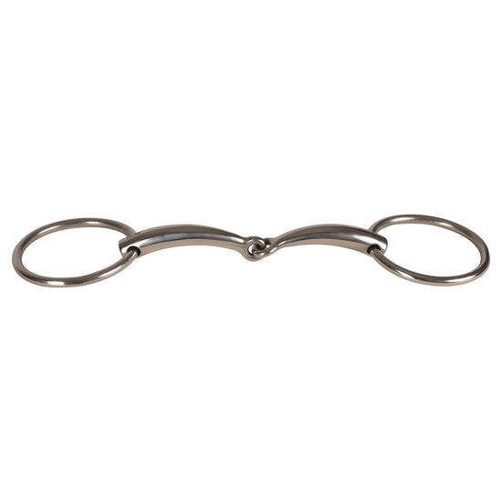 Single-jointed loose ring horse bit for a clear and direct connection