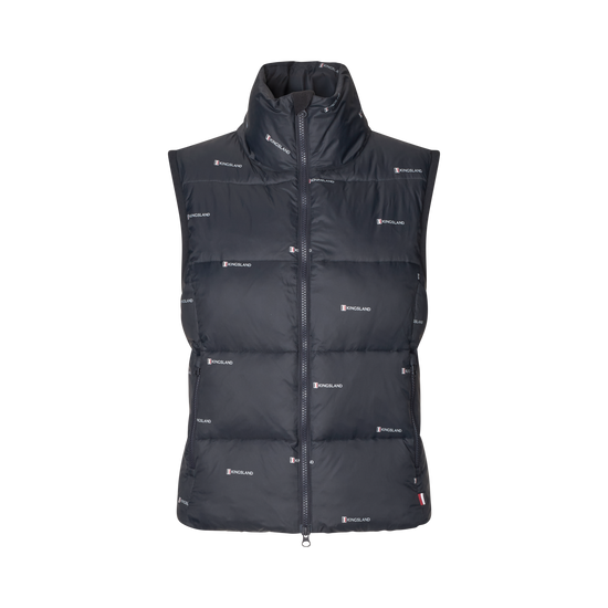 Sleeveless insulated vest designed for comfortable layering during stable activities