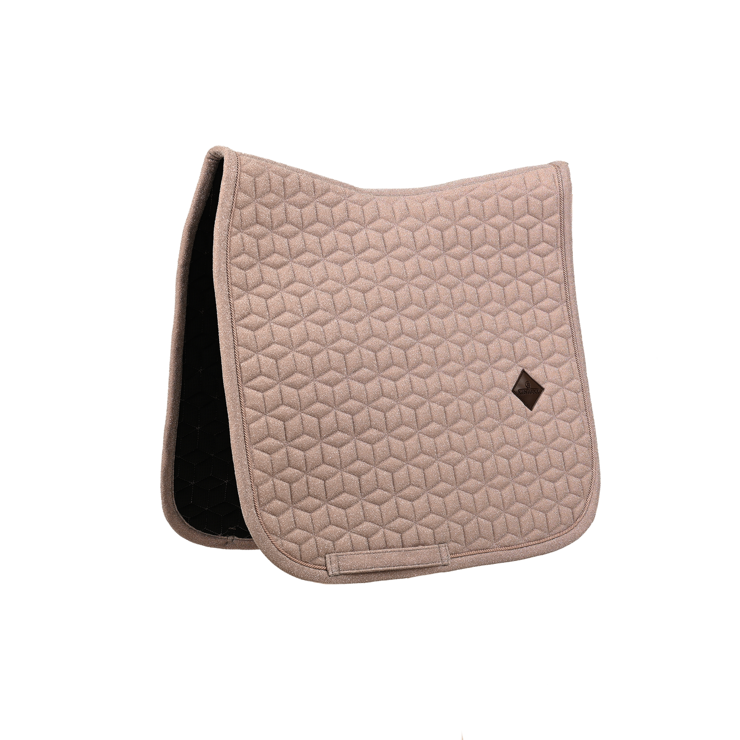 Sparkling jumping saddle pad with cushioning between horse and saddle