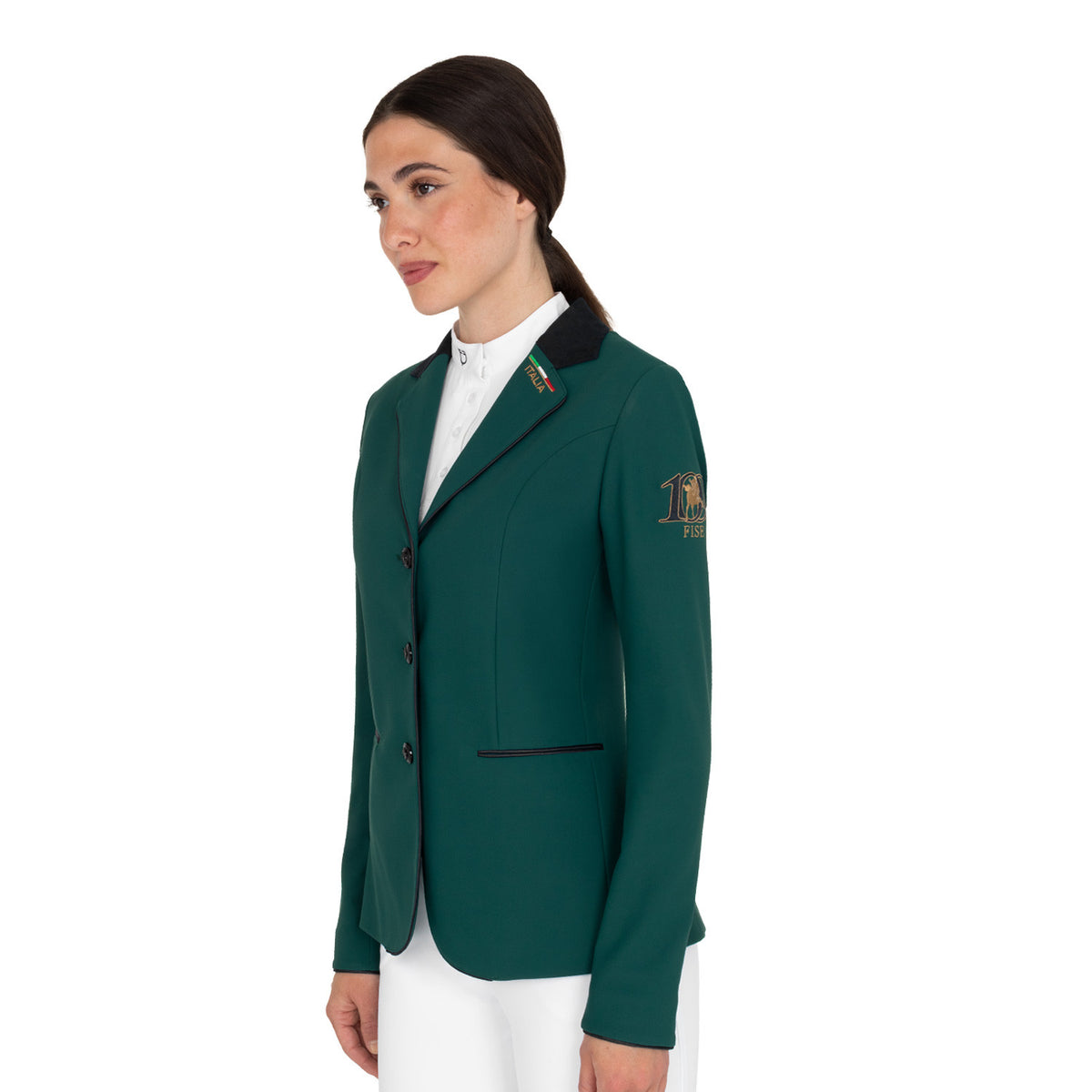 Stretch technical competition jacket for women with freedom of movement