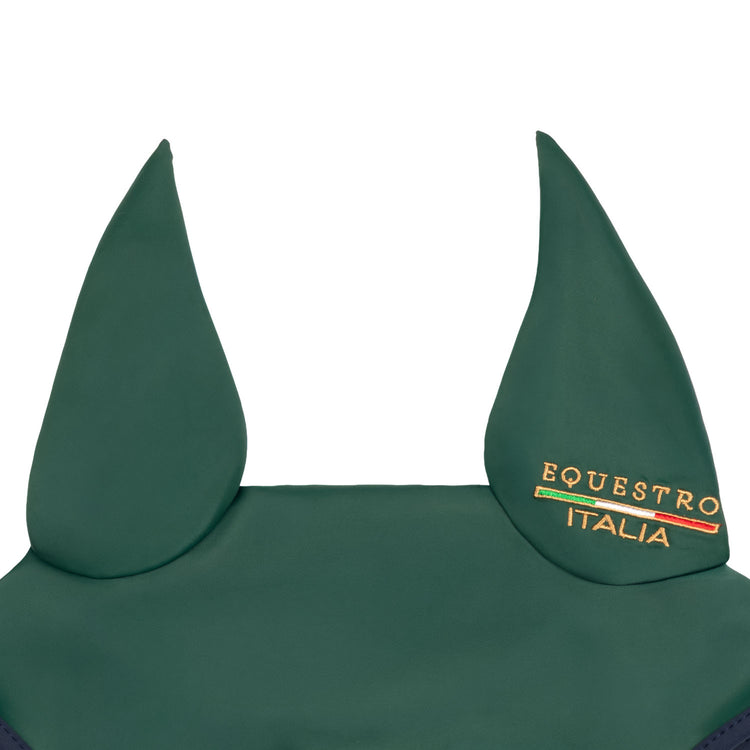 Stretch technical fly veil for horses with breathable properties