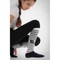 Striped competition riding socks with a sporty design for equestrian shows and training.