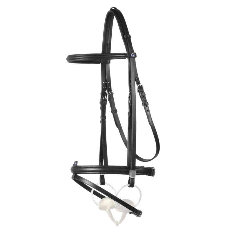 Horse wearing the Stübben 2305 Leitrim Bridle with combined flash noseband.