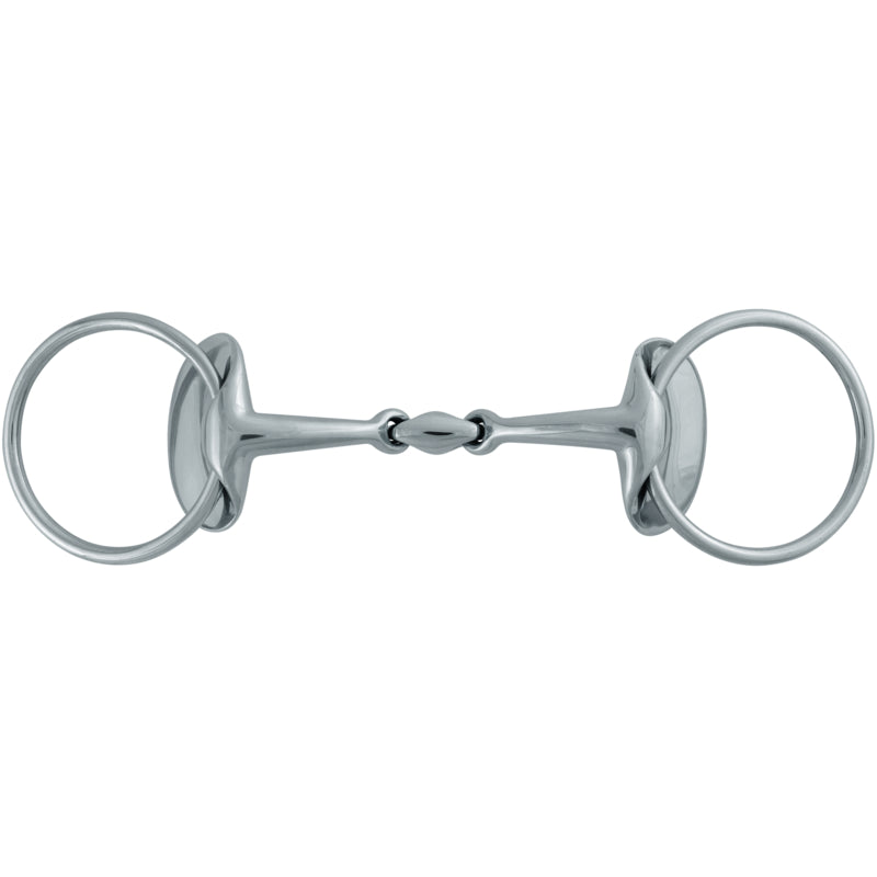 Stübben Silver Wings Snaffle 2462 with a double jointed mouthpiece and distinctive side pieces.