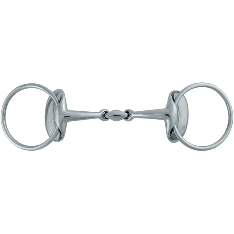 Stübben Silver Wings Snaffle 2462 with a double jointed mouthpiece and distinctive side pieces.
