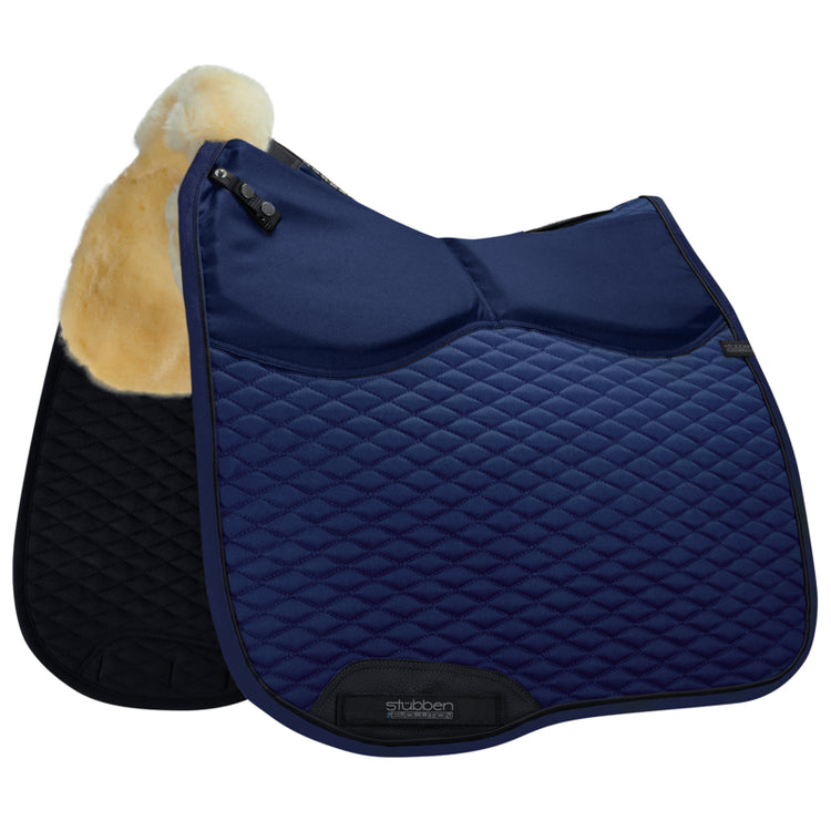 Stübben lambswool dressage saddle pad for training and competition.
