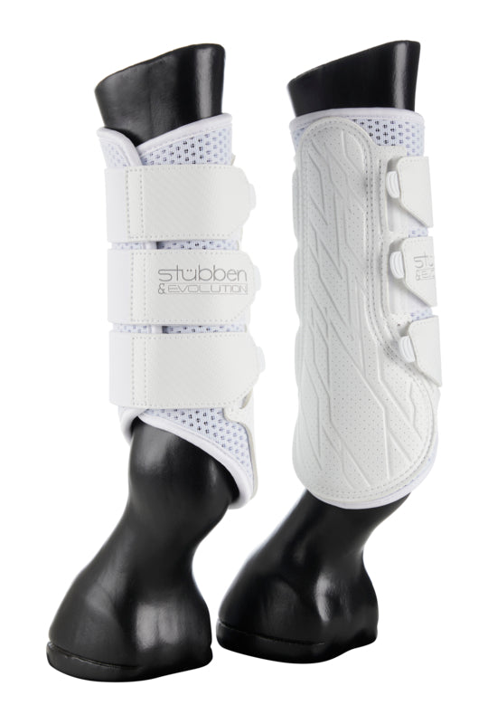 Stübben Airflow Brushing Boots providing breathable protection for horse legs during training.