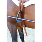 Leather Stübben connecting strap for attaching compatible equestrian tack components.