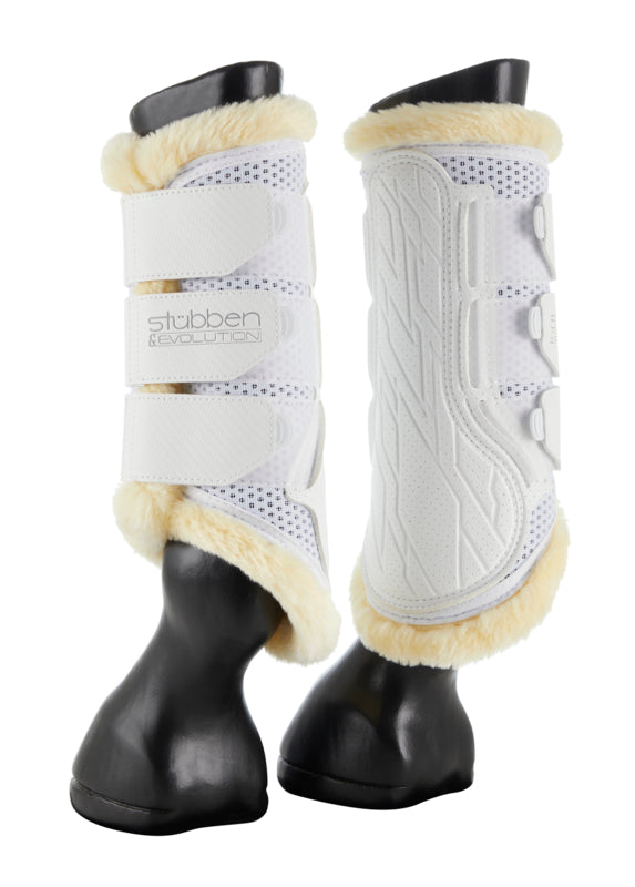 Breathable Stübben brushing boots designed to protect horse legs during everyday training.