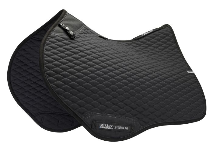 Stübben jumping saddle pad designed for a streamlined fit beneath the saddle.