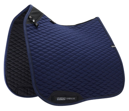 Stübben dressage saddle pad featuring an anatomical shape for horses.