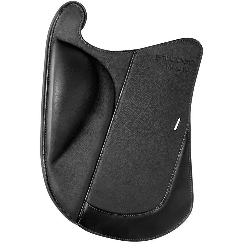 Detailed view of Stübben REV saddle flap construction and shape.